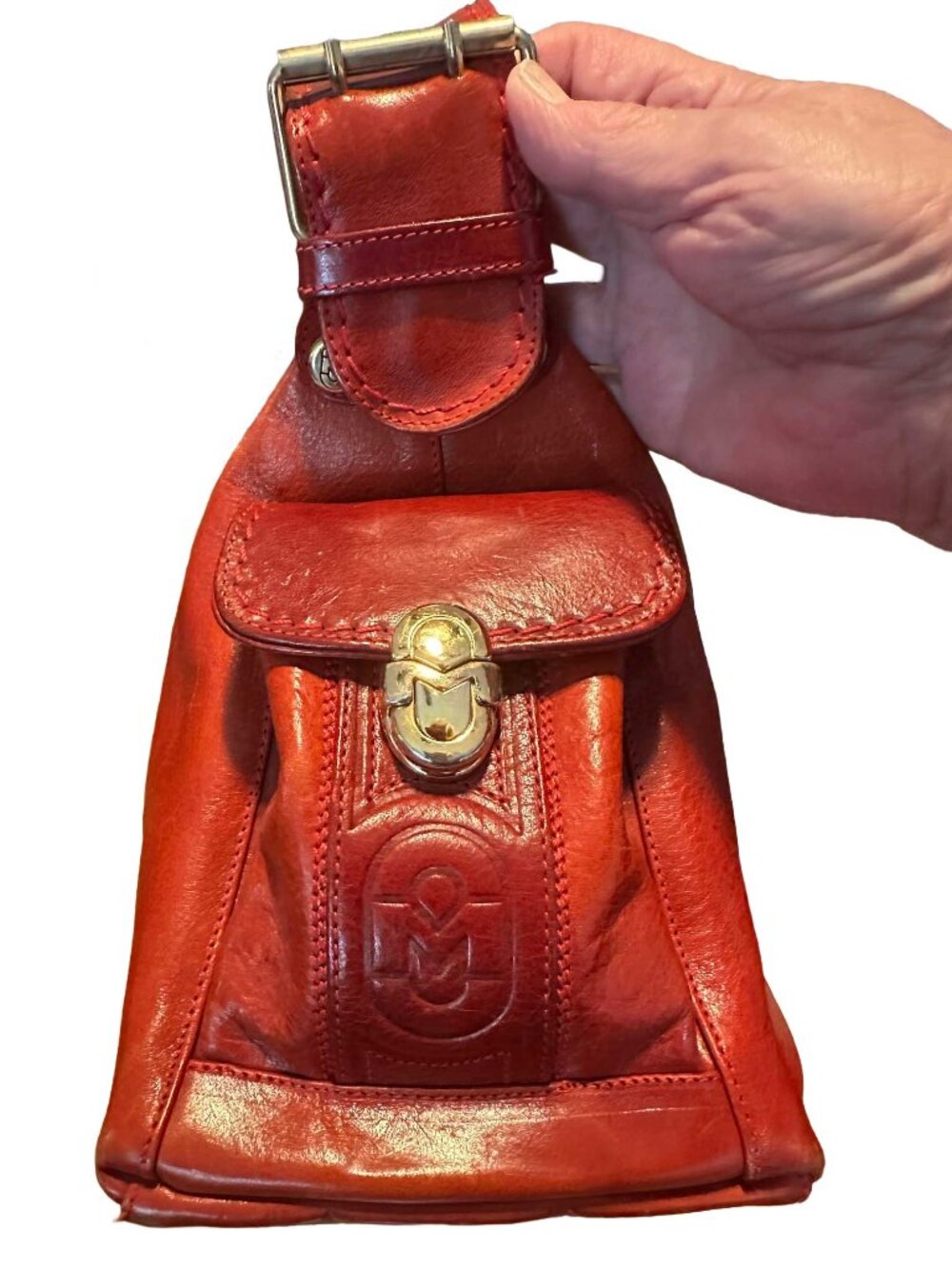 Marino Orlandi Designer Genuine Leather Shoulder Bag — Italian Purse Handbag
